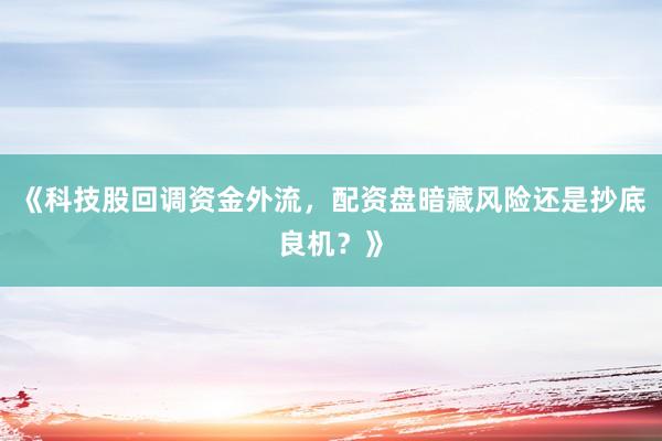 《科技股回调资金外流，配资盘暗藏风险还是抄底良机？》