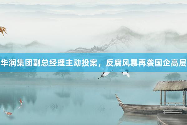 华润集团副总经理主动投案，反腐风暴再袭国企高层