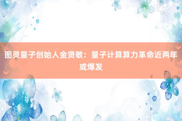 图灵量子创始人金贤敏：量子计算算力革命近两年或爆发
