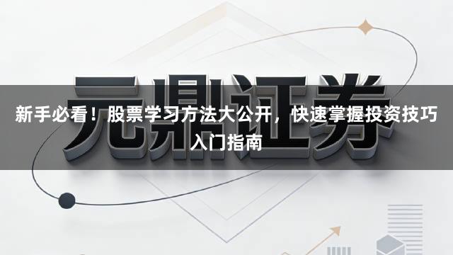 新手必看!股票学习方法大公开,快速掌握投资技巧入门指南