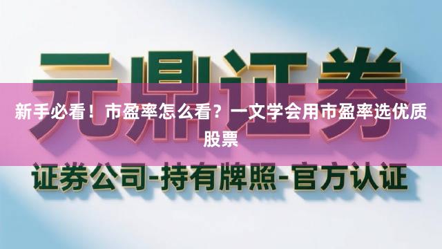 新手必看！市盈率怎么看？一文学会用市盈率选优质股票