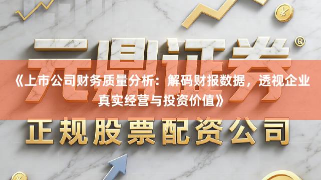 《上市公司财务质量分析：解码财报数据，透视企业真实经营与投资价值》