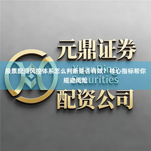 股票配资风控体系怎么判断是否有效？核心指标帮你规避风险