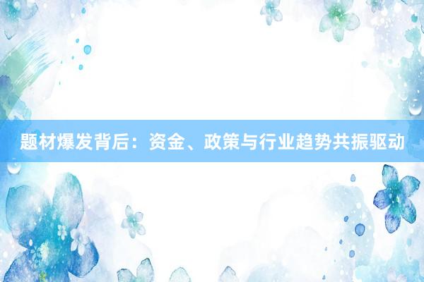 题材爆发背后：资金、政策与行业趋势共振驱动