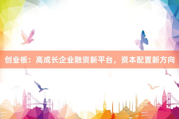 创业板:高成长企业融资新平台,资本配置新方向