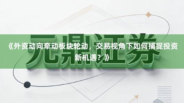 《外资动向牵动板块轮动，交易视角下如何捕捉投资新机遇？》