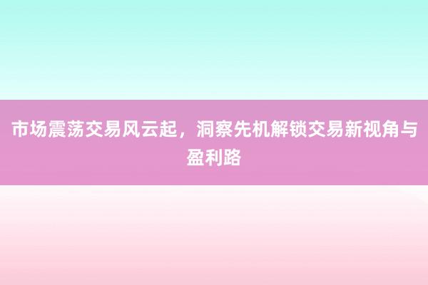 市场震荡交易风云起，洞察先机解锁交易新视角与盈利路