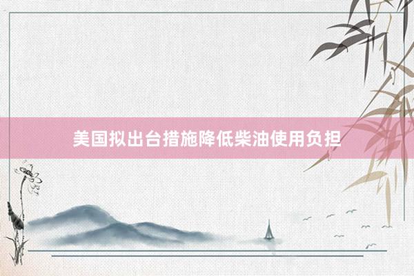 美国拟出台措施降低柴油使用负担